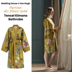 Bedding House Van Gogh Partout des Fleurs Gold Kimono Bath Robe Large/Extra Large Tristar Online