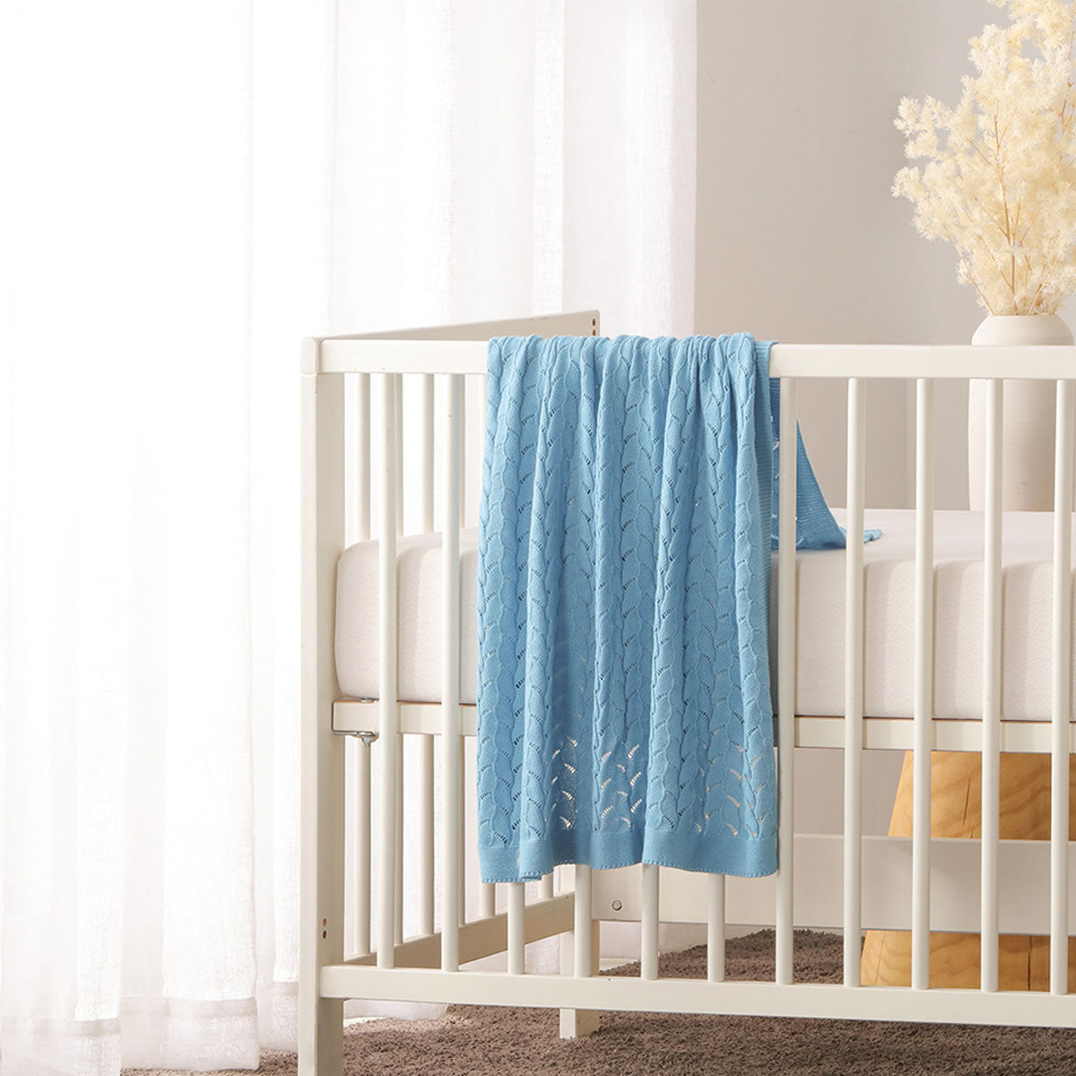 Little Gem Lyla Blue Cotton Baby Blanket 75 x 100 cm Tristar Online