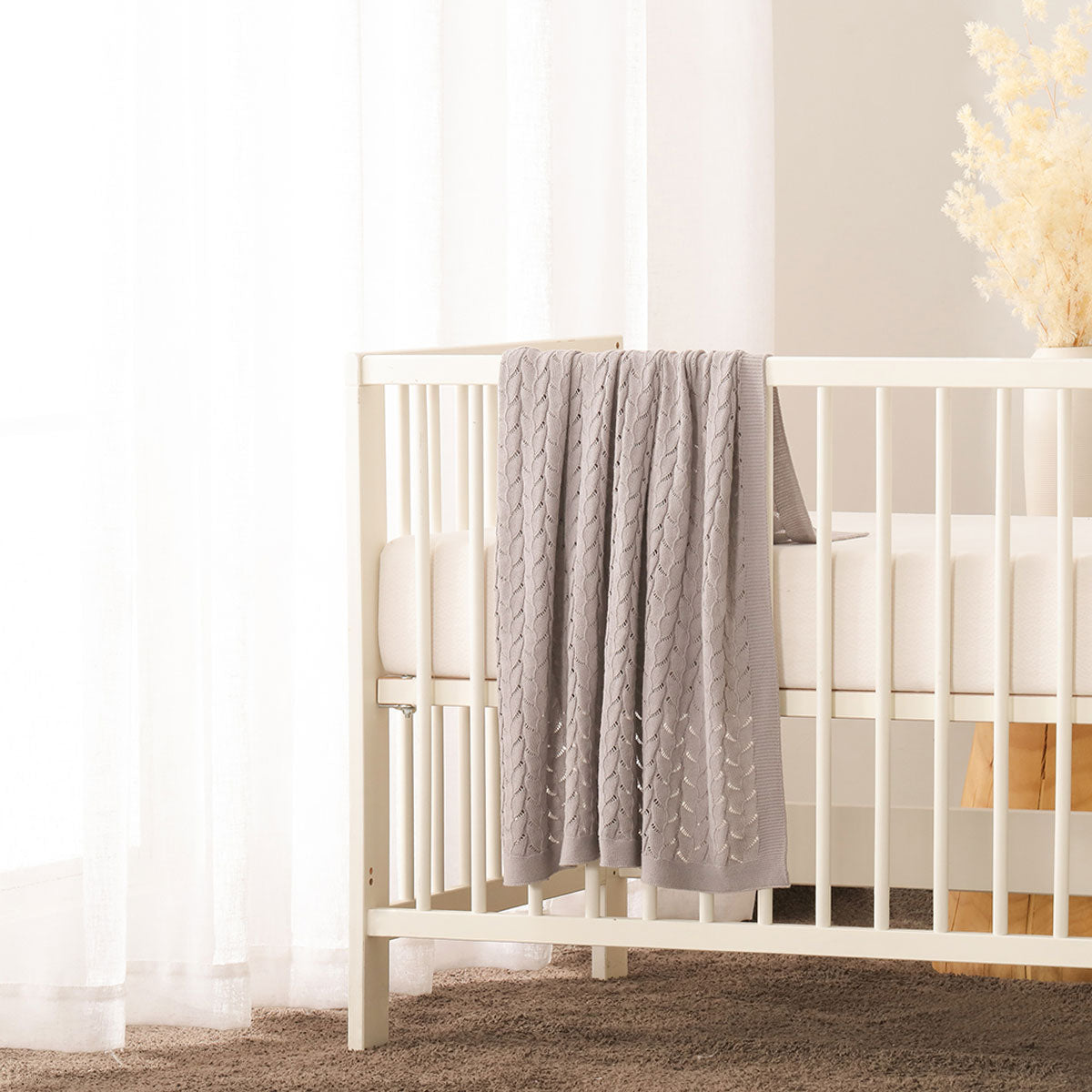Little Gem Lyla Grey Cotton Baby Blanket 75 x 100 cm Tristar Online