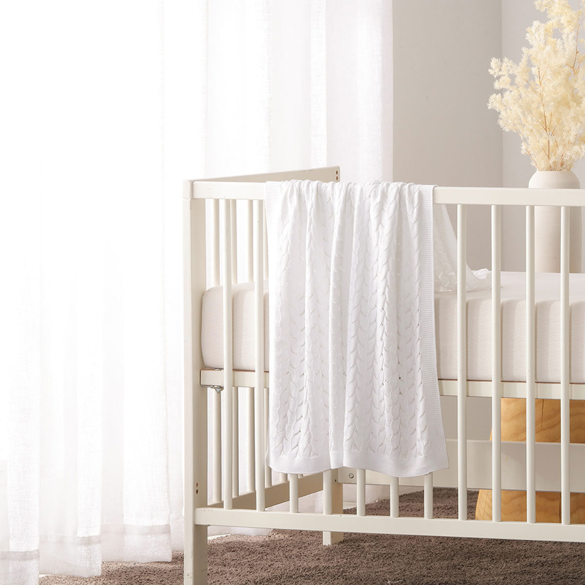 Little Gem Lyla White Cotton Baby Blanket 75 x 100 cm Tristar Online