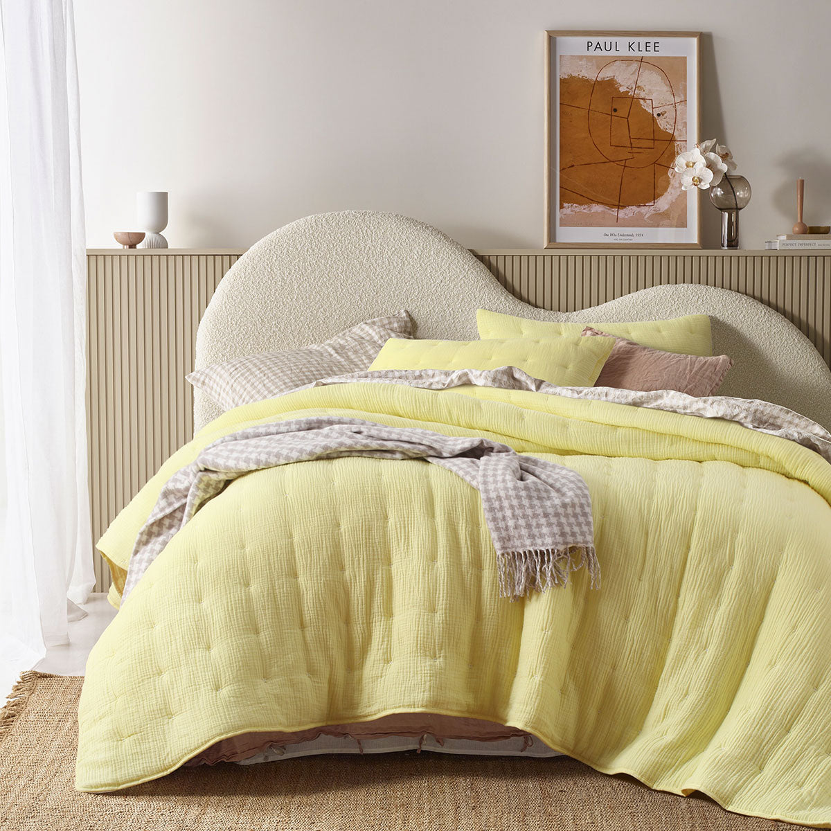 Vintage Design Homewares 3 Piece Hugo Cotton Gauze Quilted Comforter Set Butter King Tristar Online