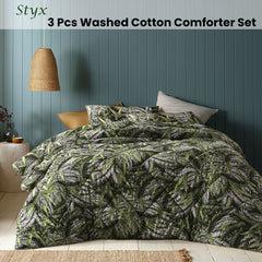 Accessorize Styx Washed Cotton Printed 3 Piece Comforter Set King Tristar Online