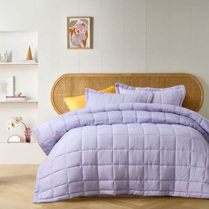 Vintage Design Homewares Lilac French Linen Coverlet Set Queen Tristar Online