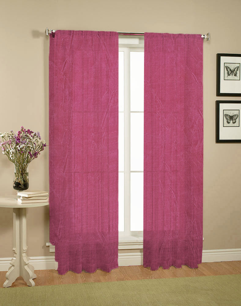 Pair of Crushed Sheer Curtains Burgundy Tristar Online