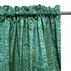 Pair of Polyester Cotton Rod Pocket Green Damask Curtains Tristar Online
