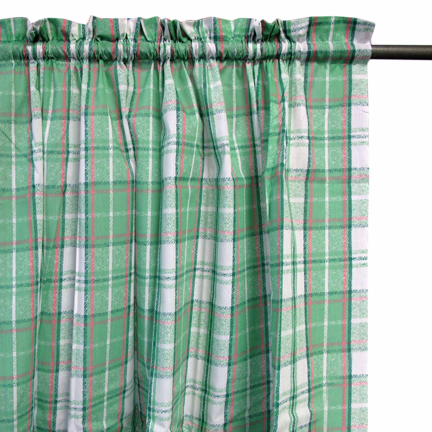Home Innovations Pair of Polyester Cotton Rod Pocket Green Checkered Curtains Tristar Online