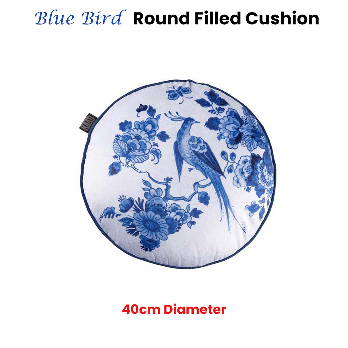 Bedding House Blue Bird Round Filled Cushion 40cm Diameter Tristar Online