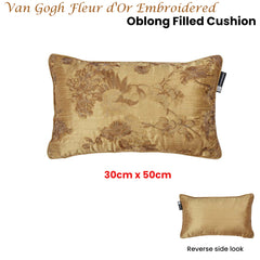 Bedding House Van Gogh Fleur d'Or Embroidered Oblong Filled Cushion 30cm x 50cm Tristar Online