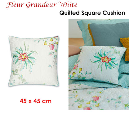 PIP Studio Fleur Grandeur White Quilted Square Cushion Tristar Online