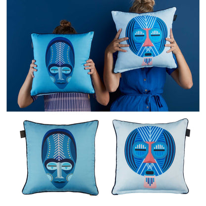 Bedding House Mascarade Blue Filled Square Cushion Tristar Online