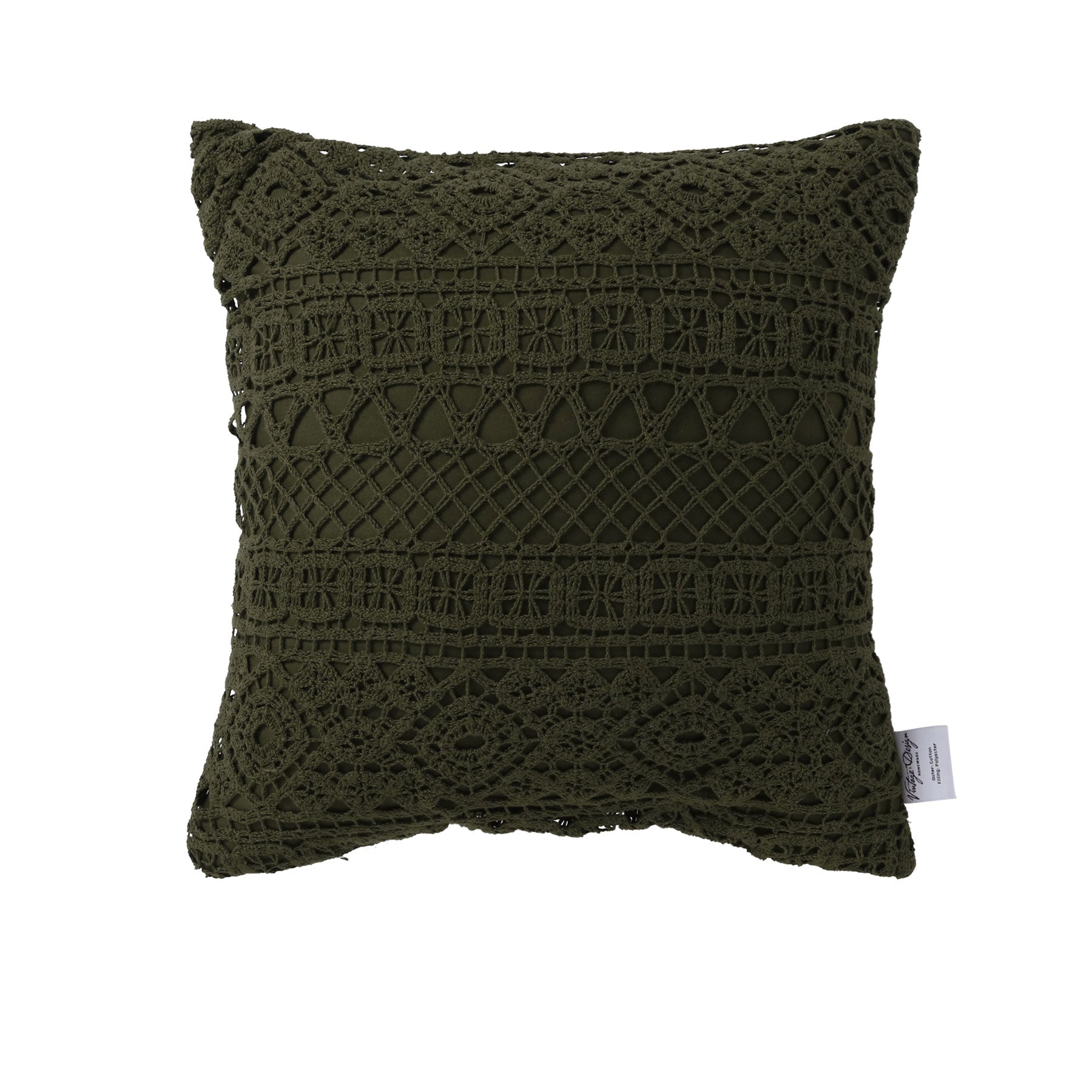 Vintage Design Homewares Tenille Olive Cotton Lace Cushion Cover Tristar Online