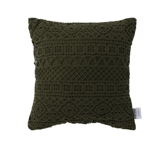 Vintage Design Homewares Tenille Olive Cotton Lace Cushion Cover Tristar Online