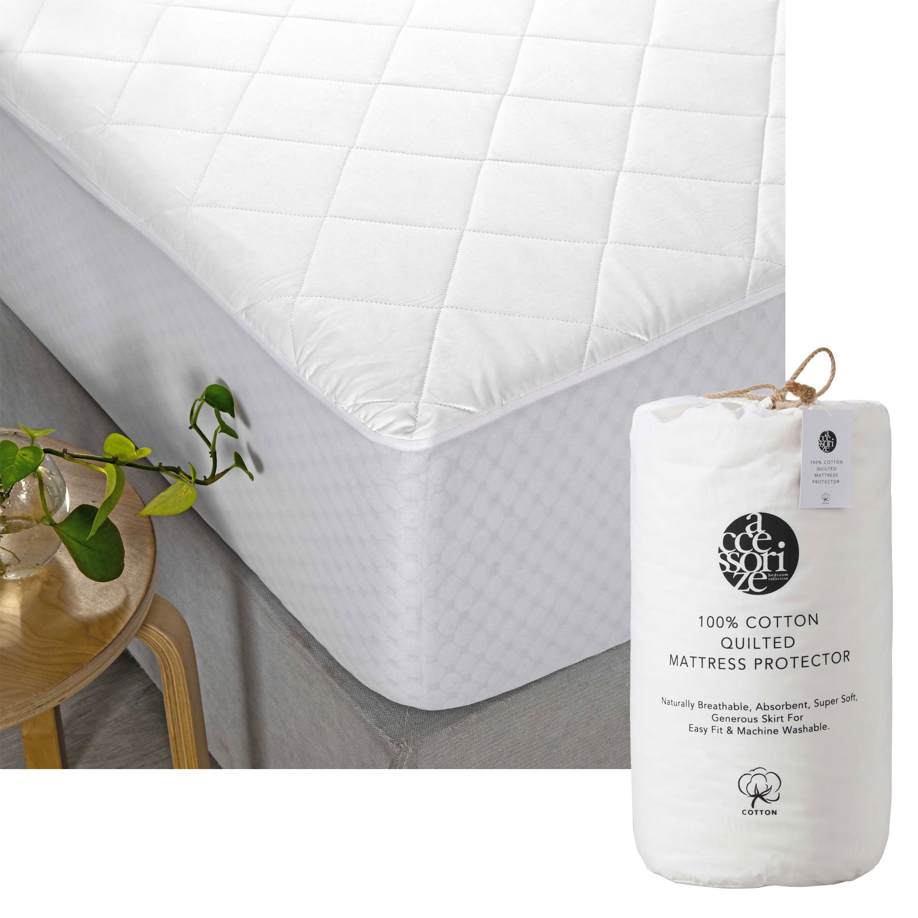 Accessorize Cotton Quilted Mattress Protector Single Tristar Online