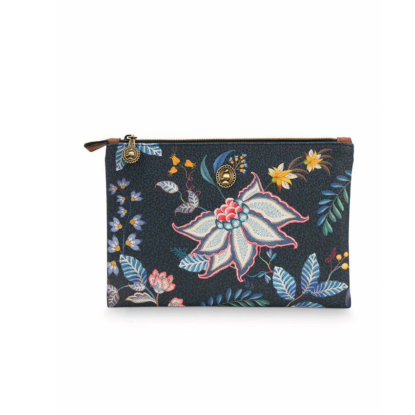 PIP Studio Flower Festival Dark Blue Medium Cosmetic Flat Pouch Tristar Online