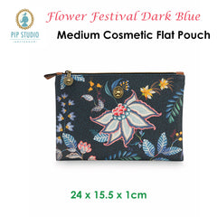 PIP Studio Flower Festival Dark Blue Medium Cosmetic Flat Pouch Tristar Online