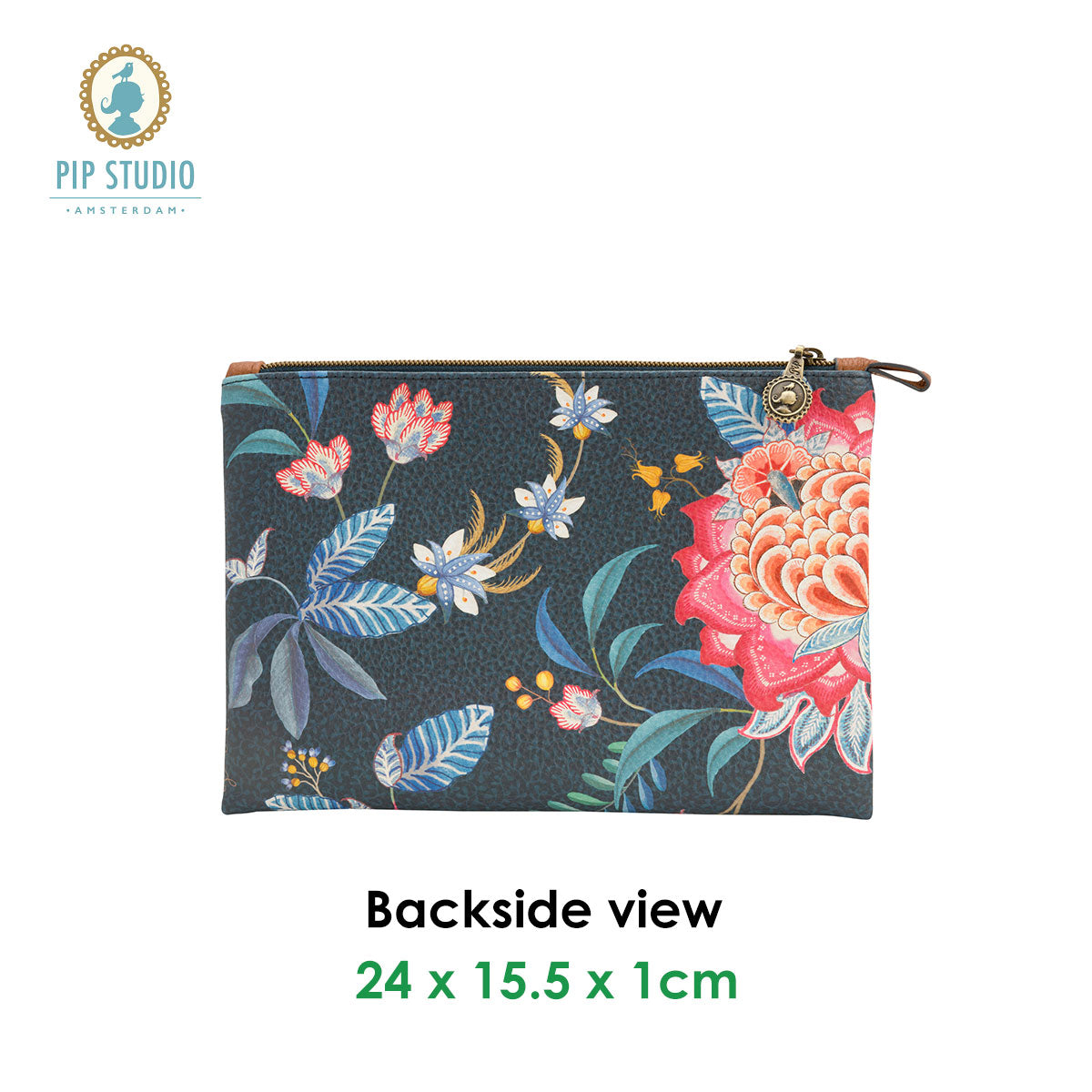 PIP Studio Flower Festival Dark Blue Medium Cosmetic Flat Pouch Tristar Online