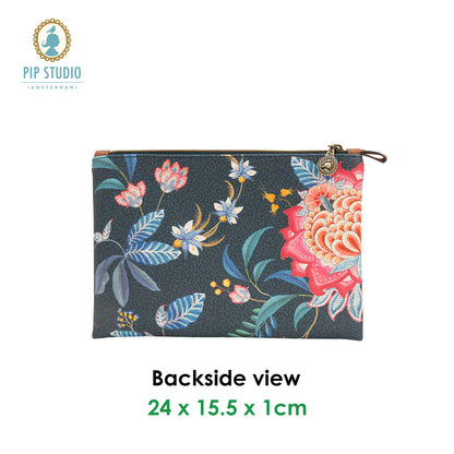 PIP Studio Flower Festival Dark Blue Medium Cosmetic Flat Pouch Tristar Online