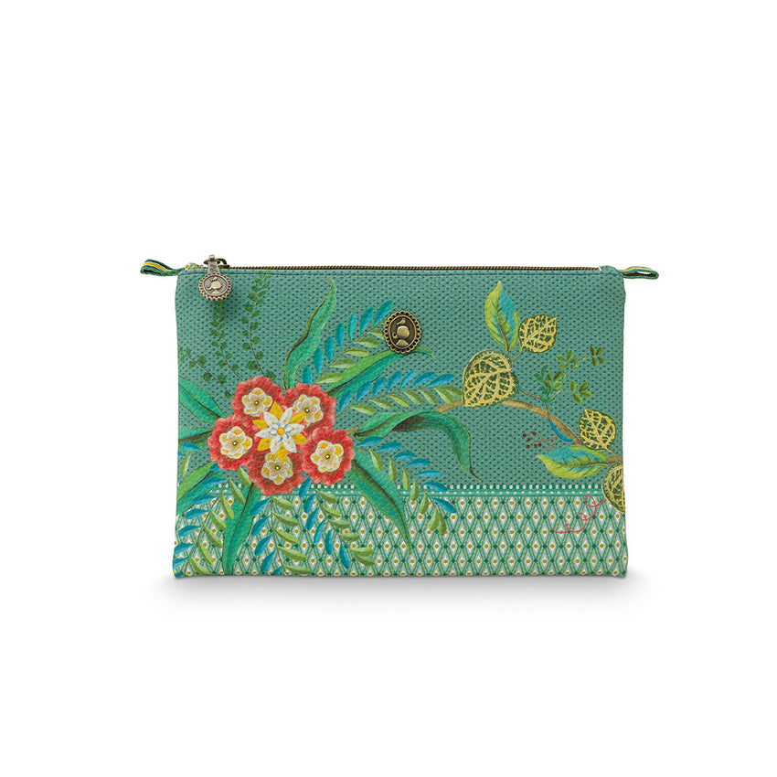 PIP Studio Fleur Mix Green Medium Cosmetic Flat Pouch Tristar Online