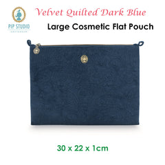 PIP Studio Velvet Quilted Dark Blue Large Cosmetic Flat Pouch Tristar Online