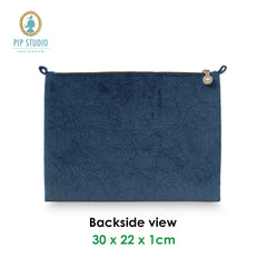 PIP Studio Velvet Quilted Dark Blue Large Cosmetic Flat Pouch Tristar Online