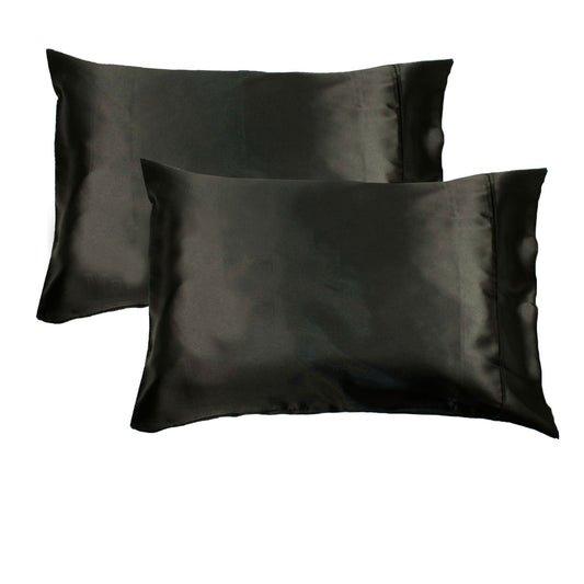 Accessorize 300TC Deluxe Essentials Satin Standard Pillowcases Black Tristar Online