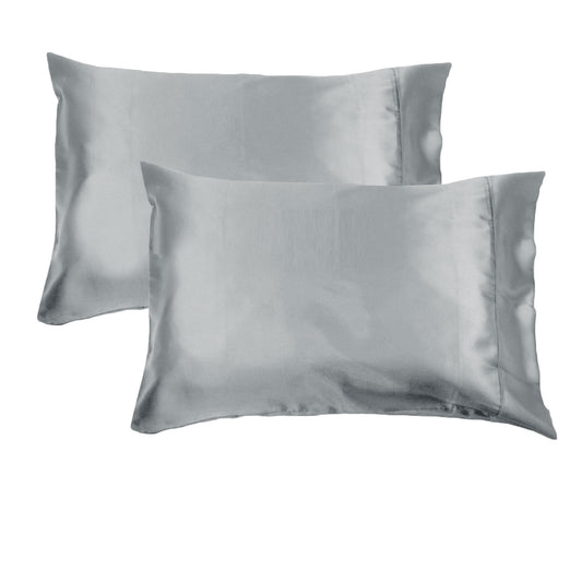 Accessorize 300TC Deluxe Essentials Satin Standard Pillowcases Silver Tristar Online