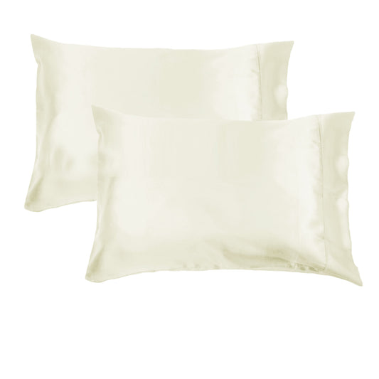 Accessorize 300TC Deluxe Essentials Satin Standard Pillowcases Stone (Ivory) Tristar Online
