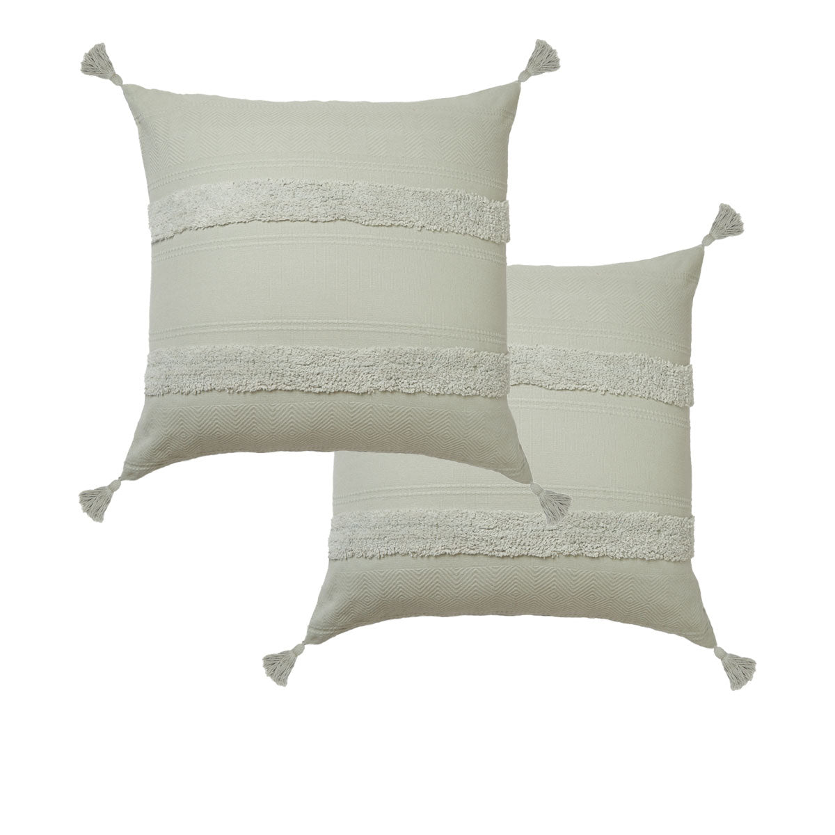 Accessorize Pair of Indra Cotton Tassel European Pillowcases - Grey Tristar Online