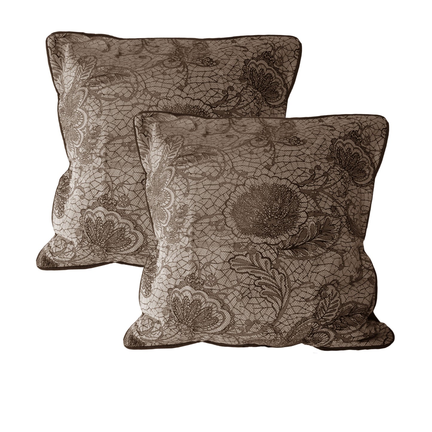 Accessorize Pair of Trudie Lace European Pillowcases Chocolate Tristar Online