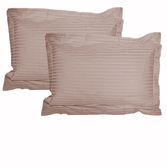 Accessorize 325TC Pair of Stripe Jumbo / Queen Pillowcases Blush Tristar Online