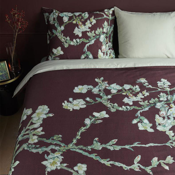 Bedding House Van Gogh Blossom Dark Red Cotton Quilt Cover Set King Tristar Online