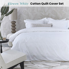 Riviera Maison Elowen White Cotton Quilt Cover Set King Tristar Online