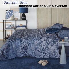 Bedding House Pantalla Blue Bamboo Cotton Quilt Cover Set Queen Tristar Online