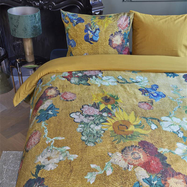 Bedding House Van Gogh Partout des Fleurs Gold Cotton Sateen Quilt Cover Set King Tristar Online