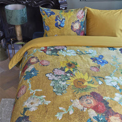 Bedding House Van Gogh Partout des Fleurs Gold Cotton Sateen Quilt Cover Set King Tristar Online