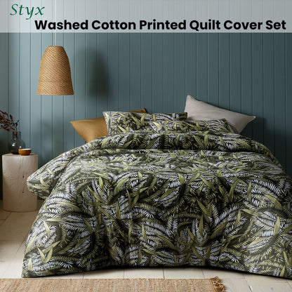 Accessorize Styx Washed Cotton Printed Quilt Cover Set King Tristar Online