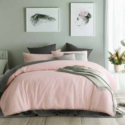 Accessorize Waffle Blush Cotton Quilt Cover Set King Tristar Online