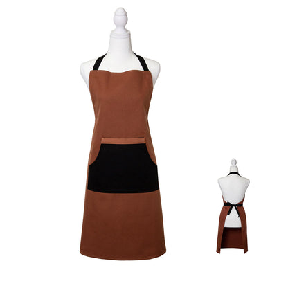 J Elliot Home Selby Cotton Apron 83 x 68 cm Ginger & Black Tristar Online