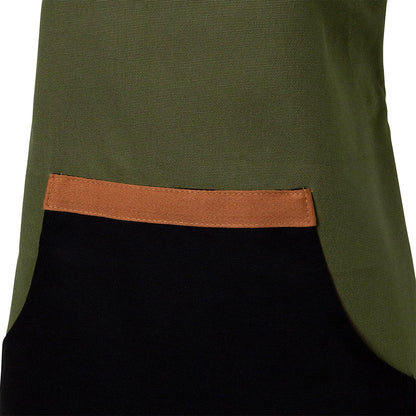 J Elliot Home Selby Cotton Apron 83 x 68 cm Olive & Black Tristar Online