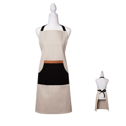 J Elliot Home Selby Cotton Apron 83 x 68 cm Sandstone & Black Tristar Online