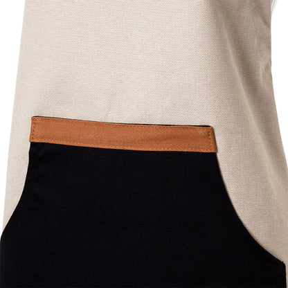 J Elliot Home Selby Cotton Apron 83 x 68 cm Sandstone & Black Tristar Online