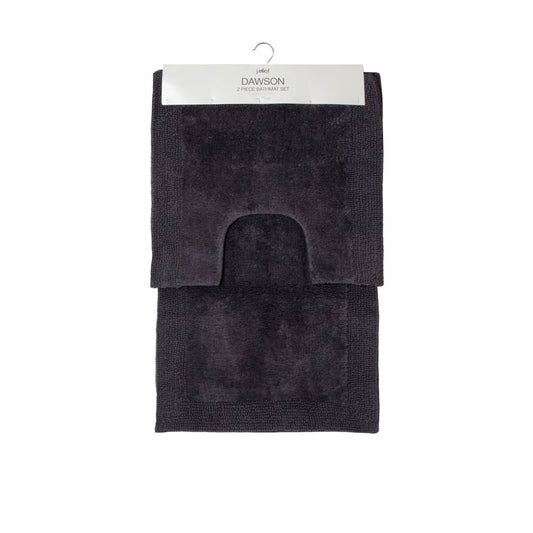 J.Elliot Home Home 2000GSM 2 Pce Dawson 100% Cotton Bath Mat Set Charcoal Tristar Online