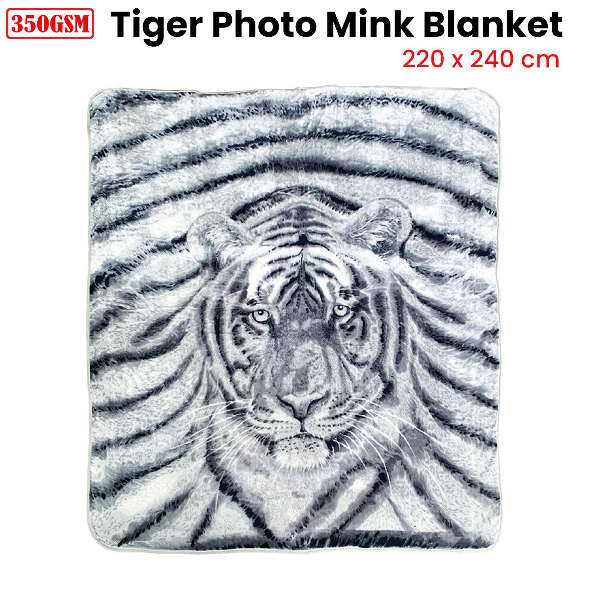 J.Elliot Home 350gsm Tiger Photo Mink Blanket Tristar Online