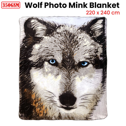 J.Elliot Home 350gsm Wolf Photo Mink Blanket Tristar Online
