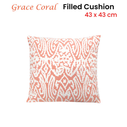J.Elliot Home Grace Coral Applique Filled Cushion 43 x 43 cm Tristar Online