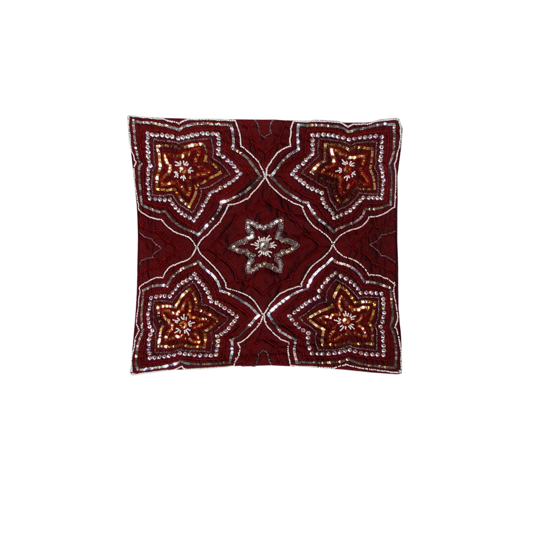 IDC Homewares Sequin Cushion Cover Maya Burgundy Tristar Online