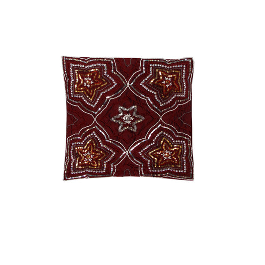 IDC Homewares Sequin Cushion Cover Maya Burgundy Tristar Online