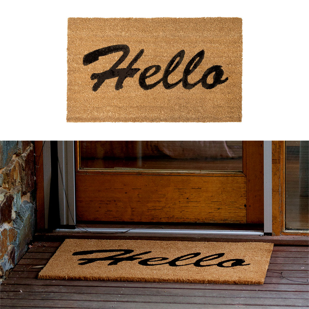 J.Elliot Home Hello PVC Backed Coir Printed Door Mat Tristar Online