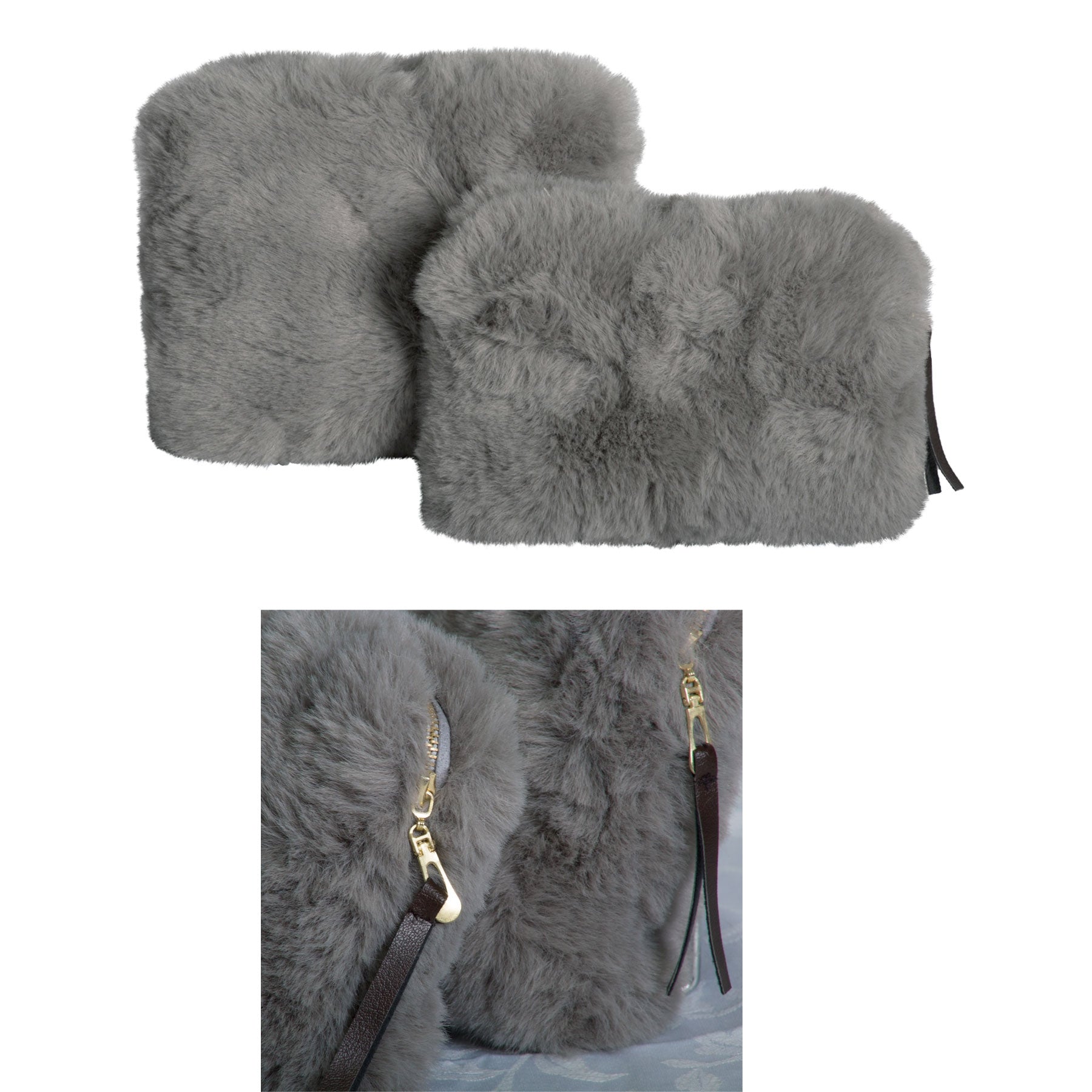 J.Elliot Home Demi Set of 2 Cosmetic Pouches Silver Grey Tristar Online