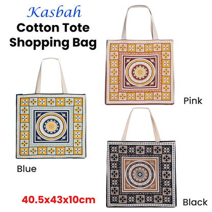 J Elliot Home Kasbah Cotton Tote Shopping Bag 40.5x43x10cm Blue Tristar Online